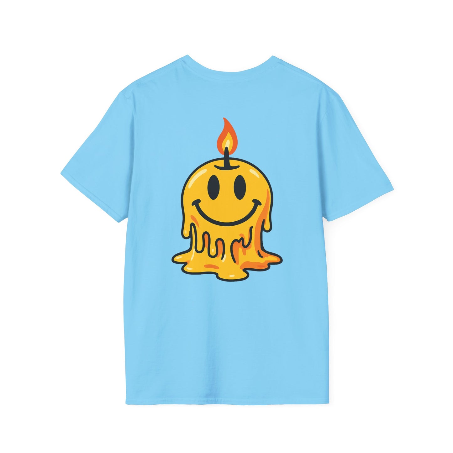 Smiley Candle T-Shirt, Soft Cotton Tee, Casual Wear, Gift for Friends, Happy Vibes, Everyday Comfort