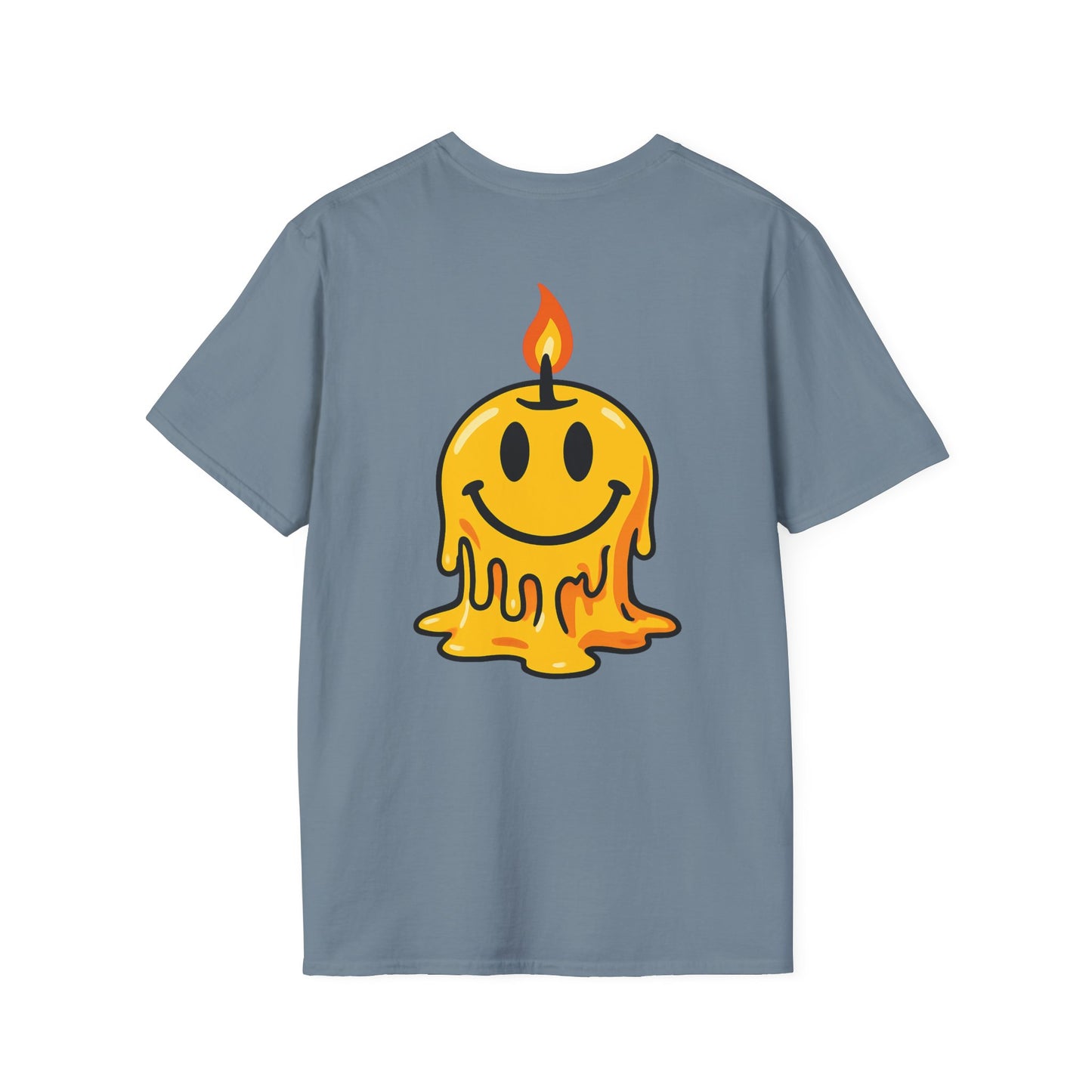Smiley Candle T-Shirt, Soft Cotton Tee, Casual Wear, Gift for Friends, Happy Vibes, Everyday Comfort