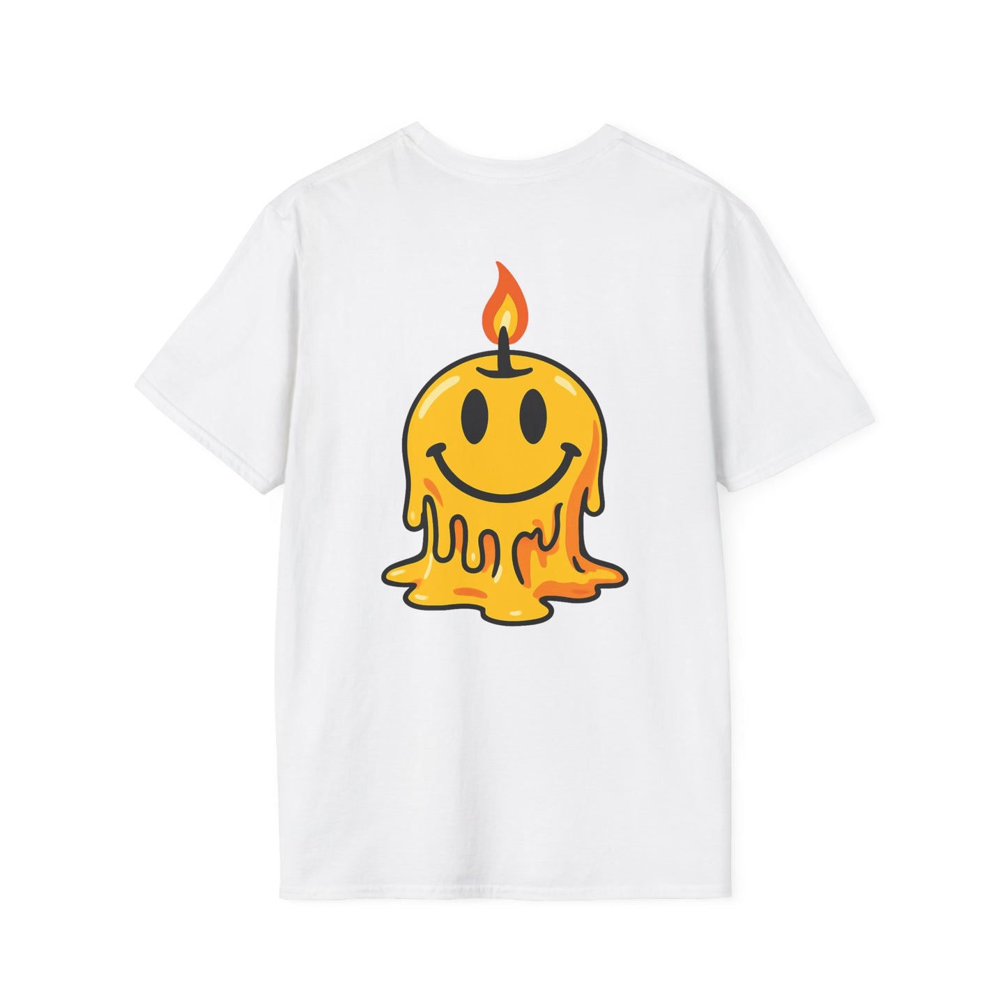 Smiley Candle T-Shirt, Soft Cotton Tee, Casual Wear, Gift for Friends, Happy Vibes, Everyday Comfort