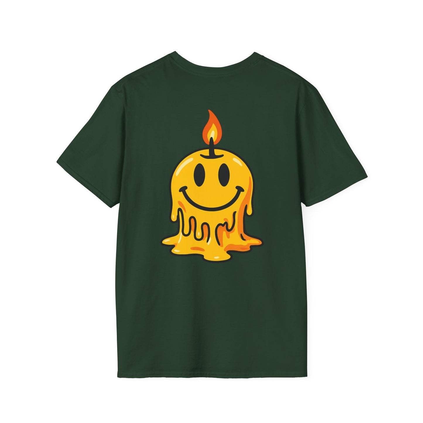Smiley Candle T-Shirt, Soft Cotton Tee, Casual Wear, Gift for Friends, Happy Vibes, Everyday Comfort