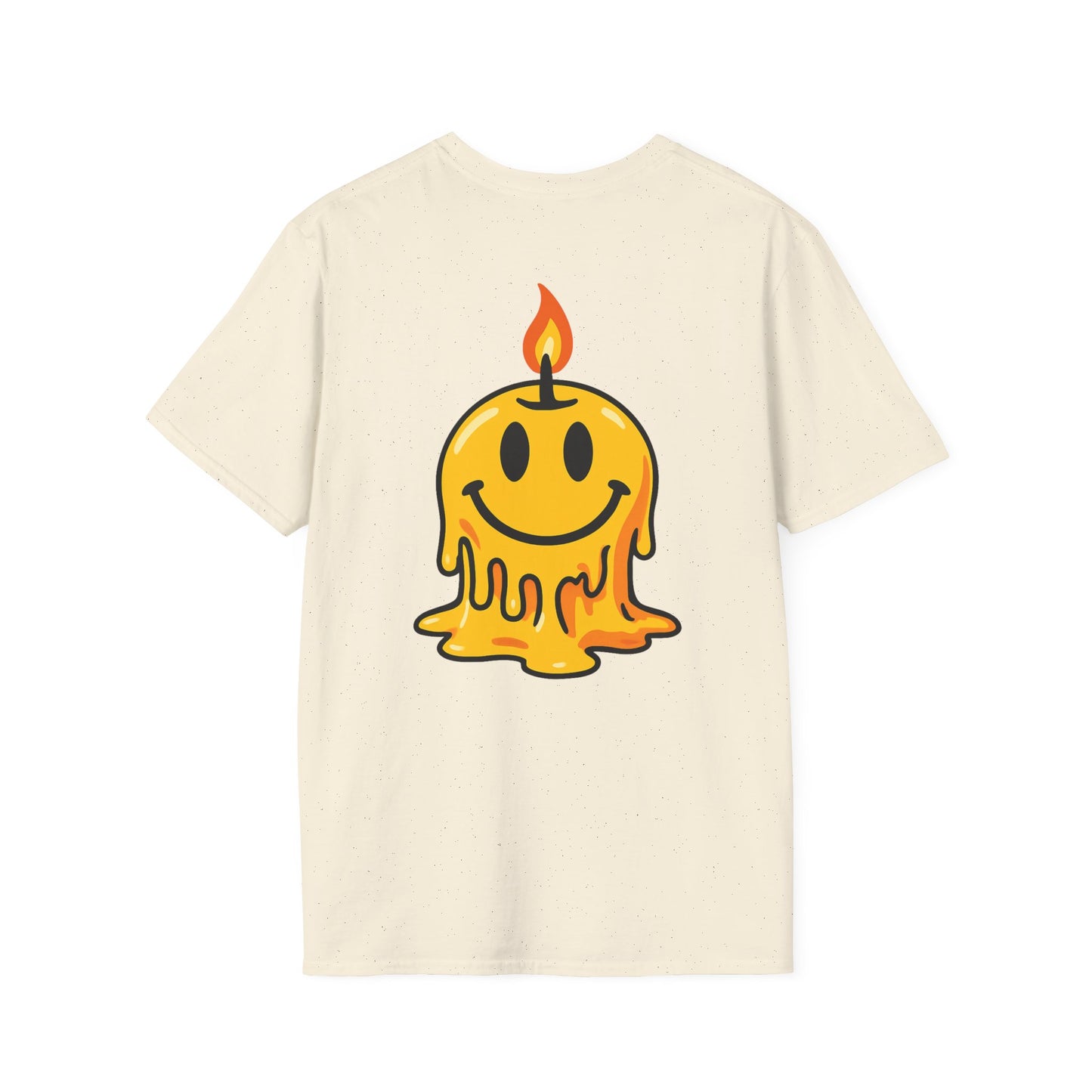 Smiley Candle T-Shirt, Soft Cotton Tee, Casual Wear, Gift for Friends, Happy Vibes, Everyday Comfort