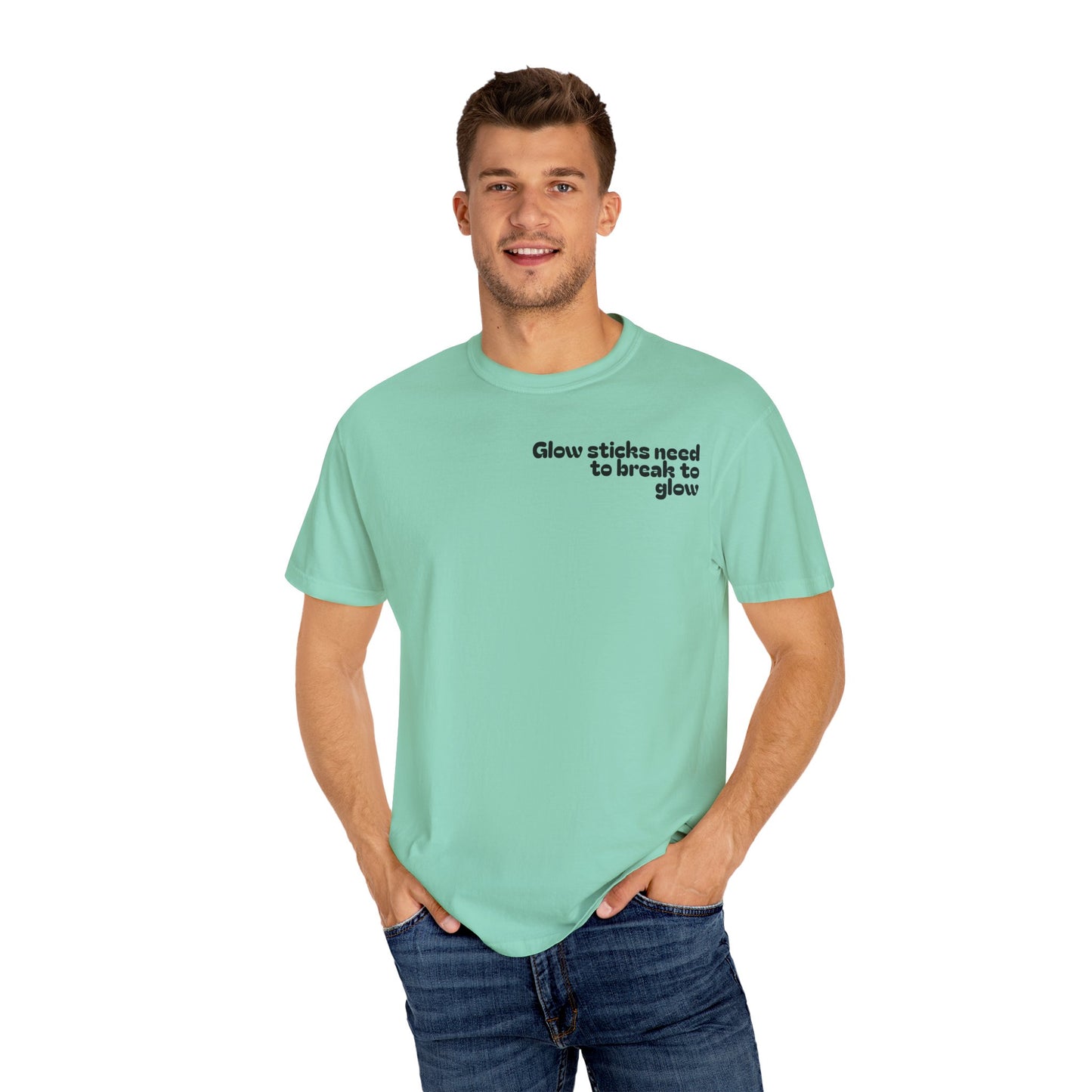 Glow Stick Humor T-shirt, Unisex Cotton Tee for Parties, Fun Gift, Festival Apparel, Glow Party T-shirt, Youth and Adults