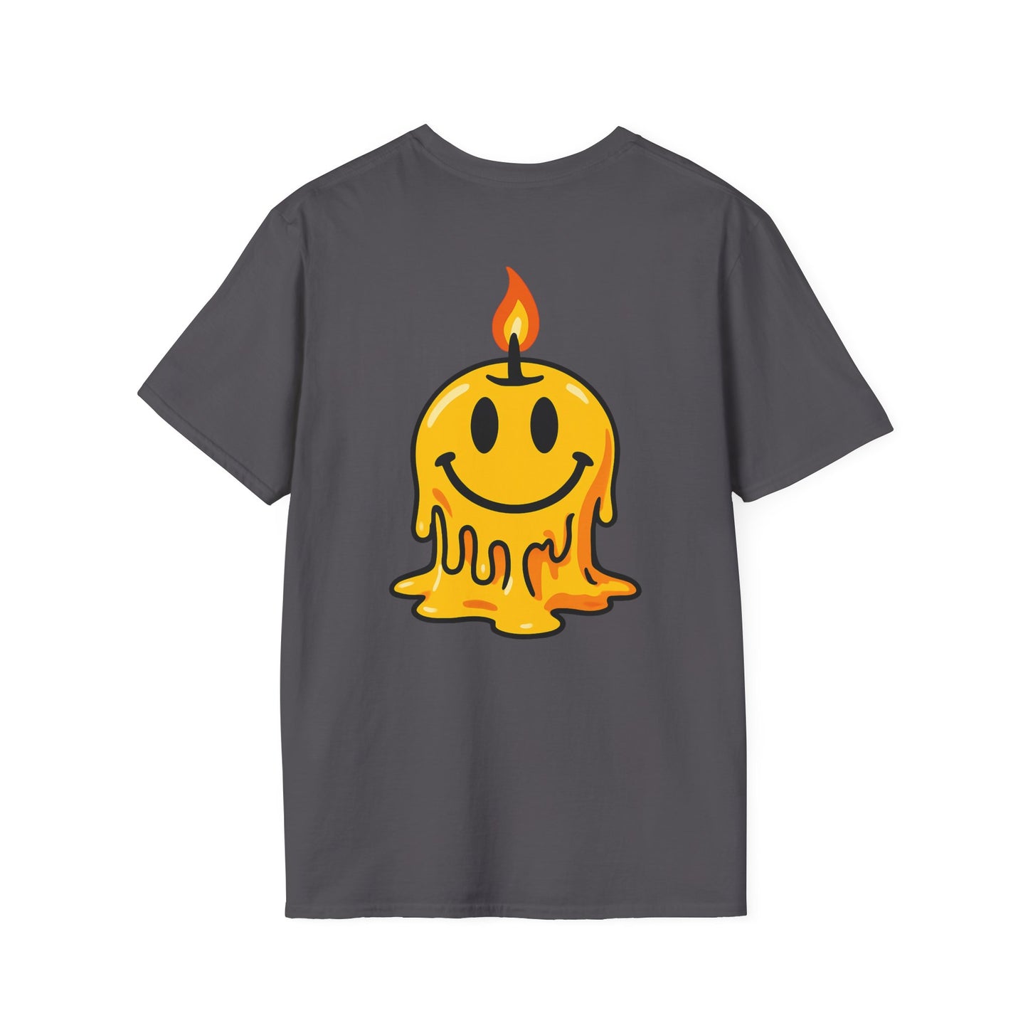 Smiley Candle T-Shirt, Soft Cotton Tee, Casual Wear, Gift for Friends, Happy Vibes, Everyday Comfort