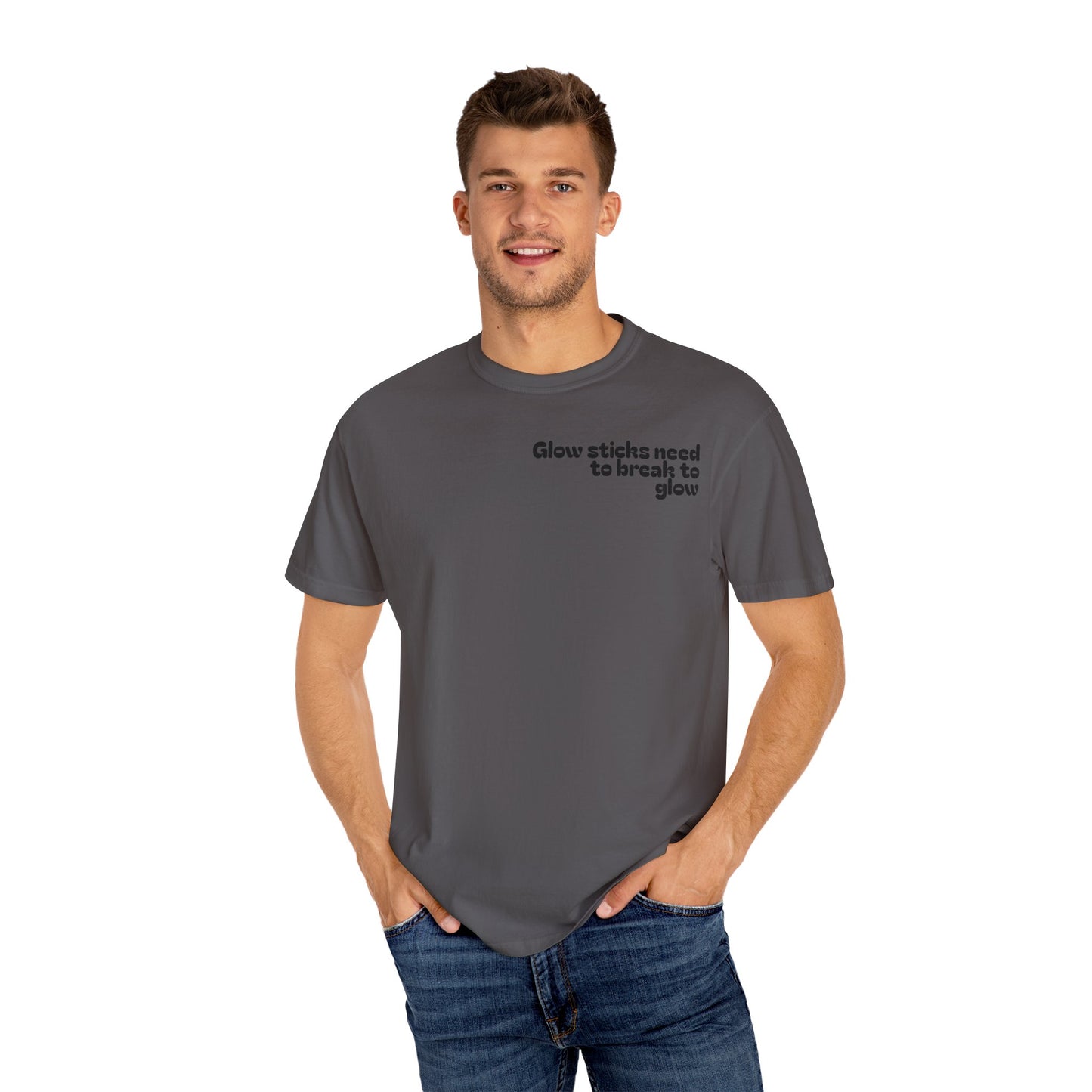 Glow Stick Humor T-shirt, Unisex Cotton Tee for Parties, Fun Gift, Festival Apparel, Glow Party T-shirt, Youth and Adults