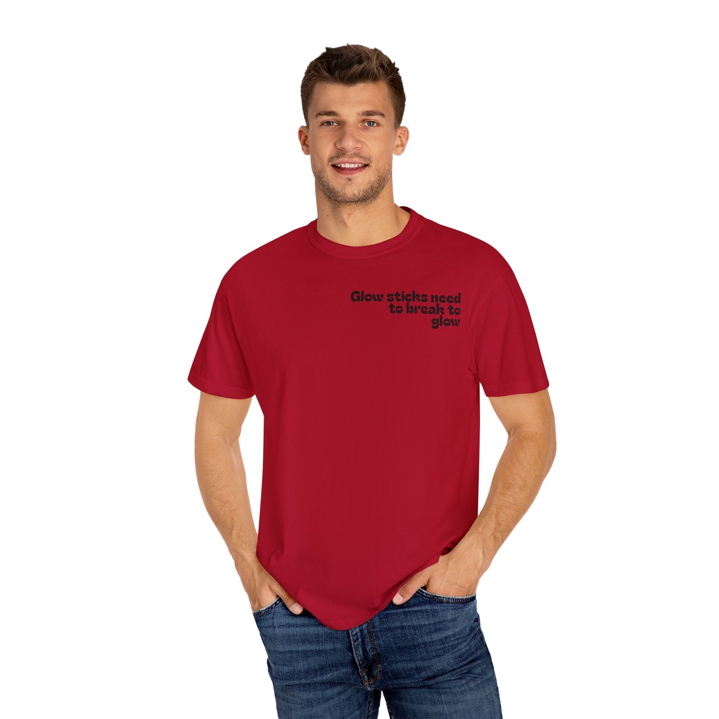 Glow Stick Humor T-shirt, Unisex Cotton Tee for Parties, Fun Gift, Festival Apparel, Glow Party T-shirt, Youth and Adults