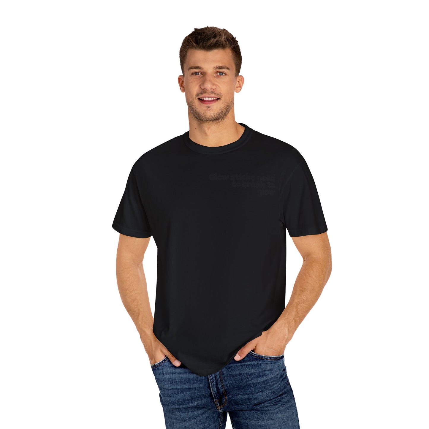 Glow Stick Humor T-shirt, Unisex Cotton Tee for Parties, Fun Gift, Festival Apparel, Glow Party T-shirt, Youth and Adults