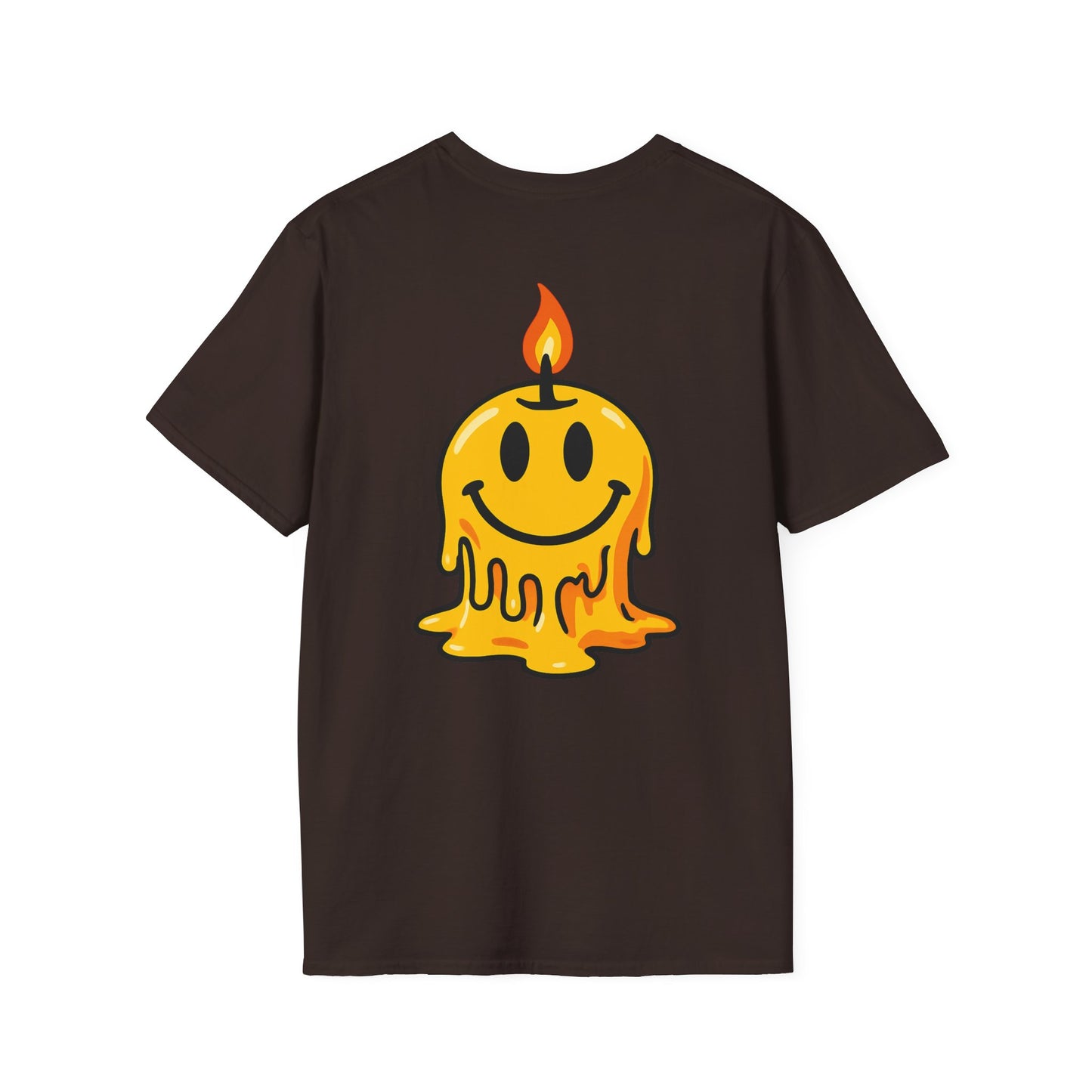Smiley Candle T-Shirt, Soft Cotton Tee, Casual Wear, Gift for Friends, Happy Vibes, Everyday Comfort