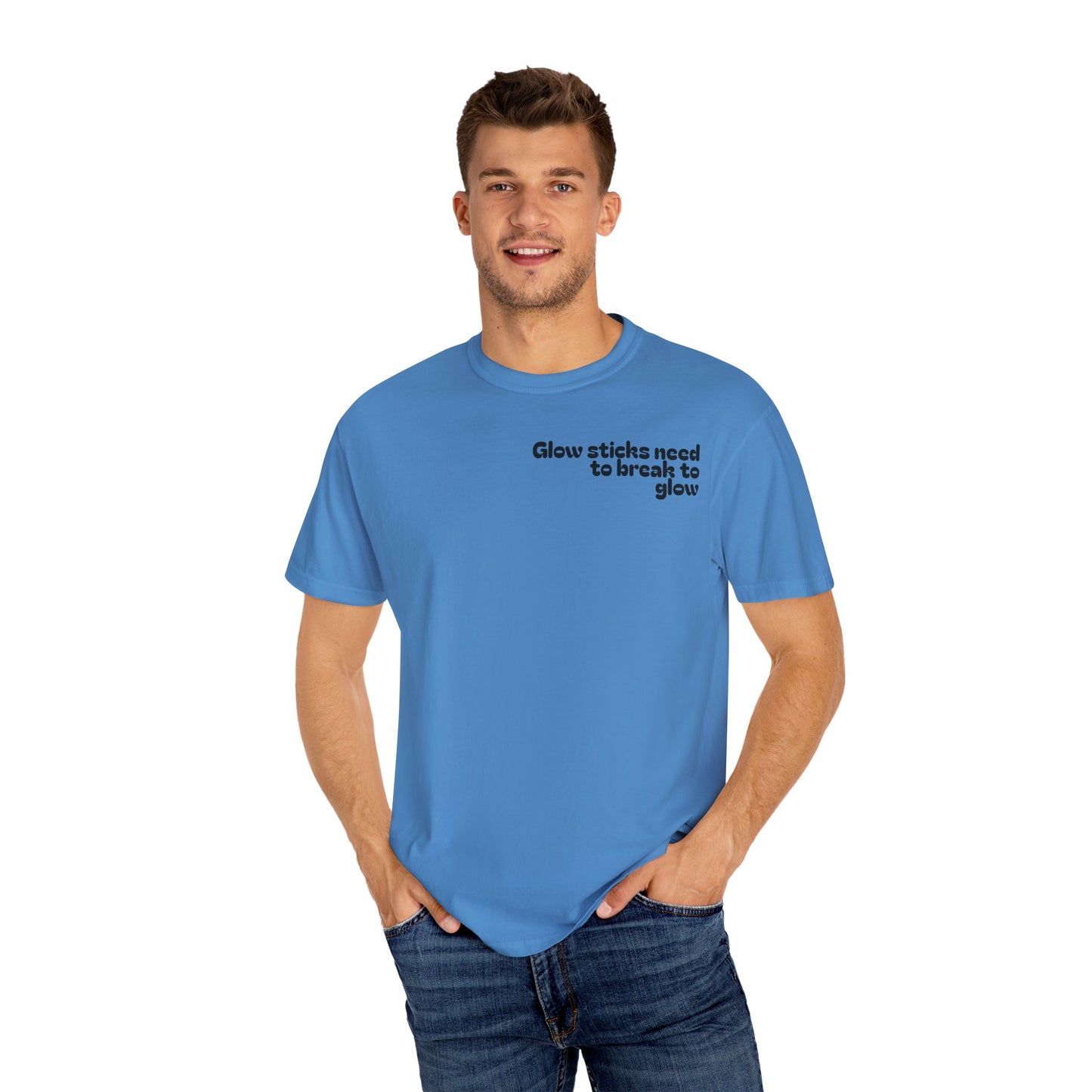 Glow Stick Humor T-shirt, Unisex Cotton Tee for Parties, Fun Gift, Festival Apparel, Glow Party T-shirt, Youth and Adults