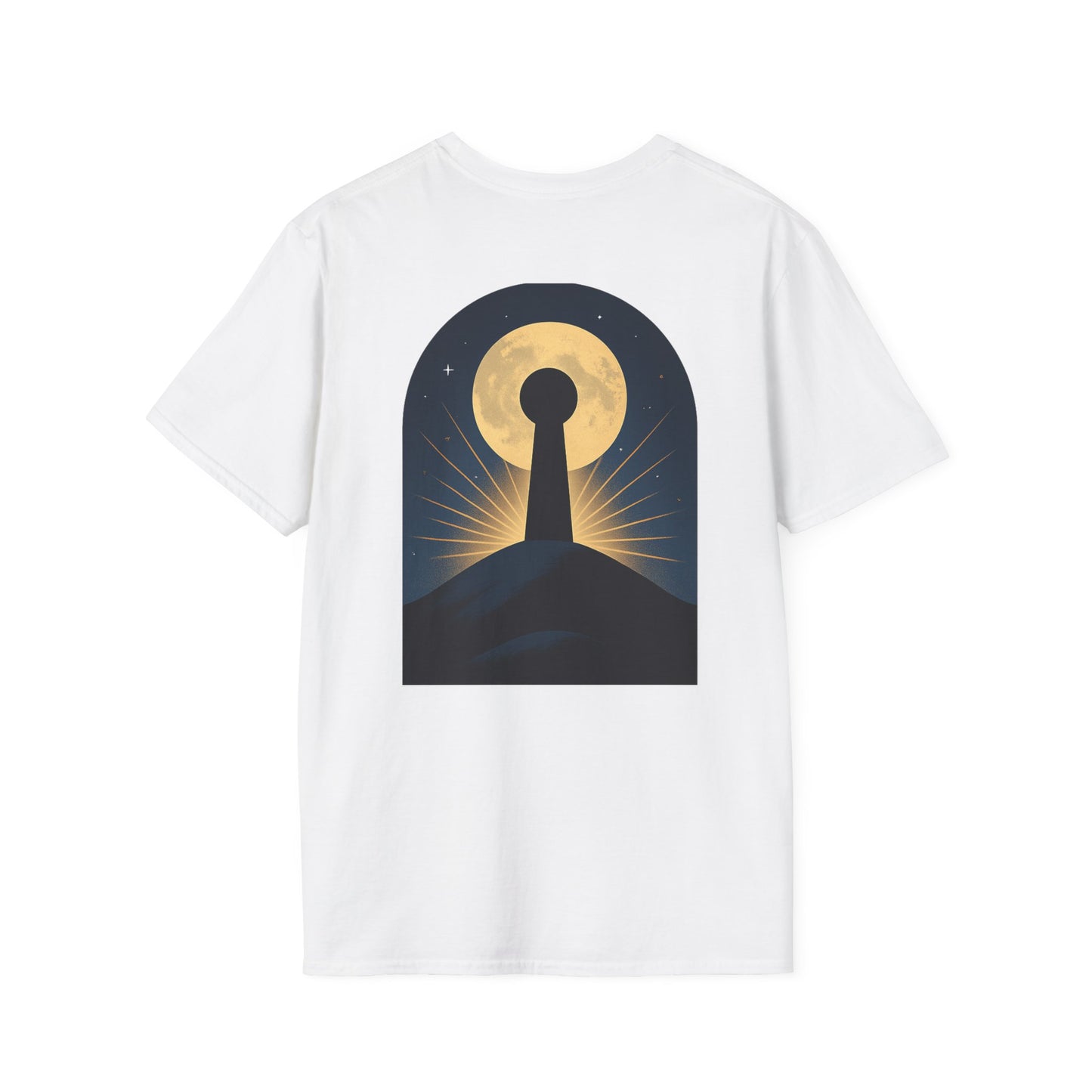 Unisex Softstyle T-Shirt with Magical Keyhole Design, Cozy Graphic Tee, Enchanted Nightwear, Gift for Dreamers, Perfect for Celebrations