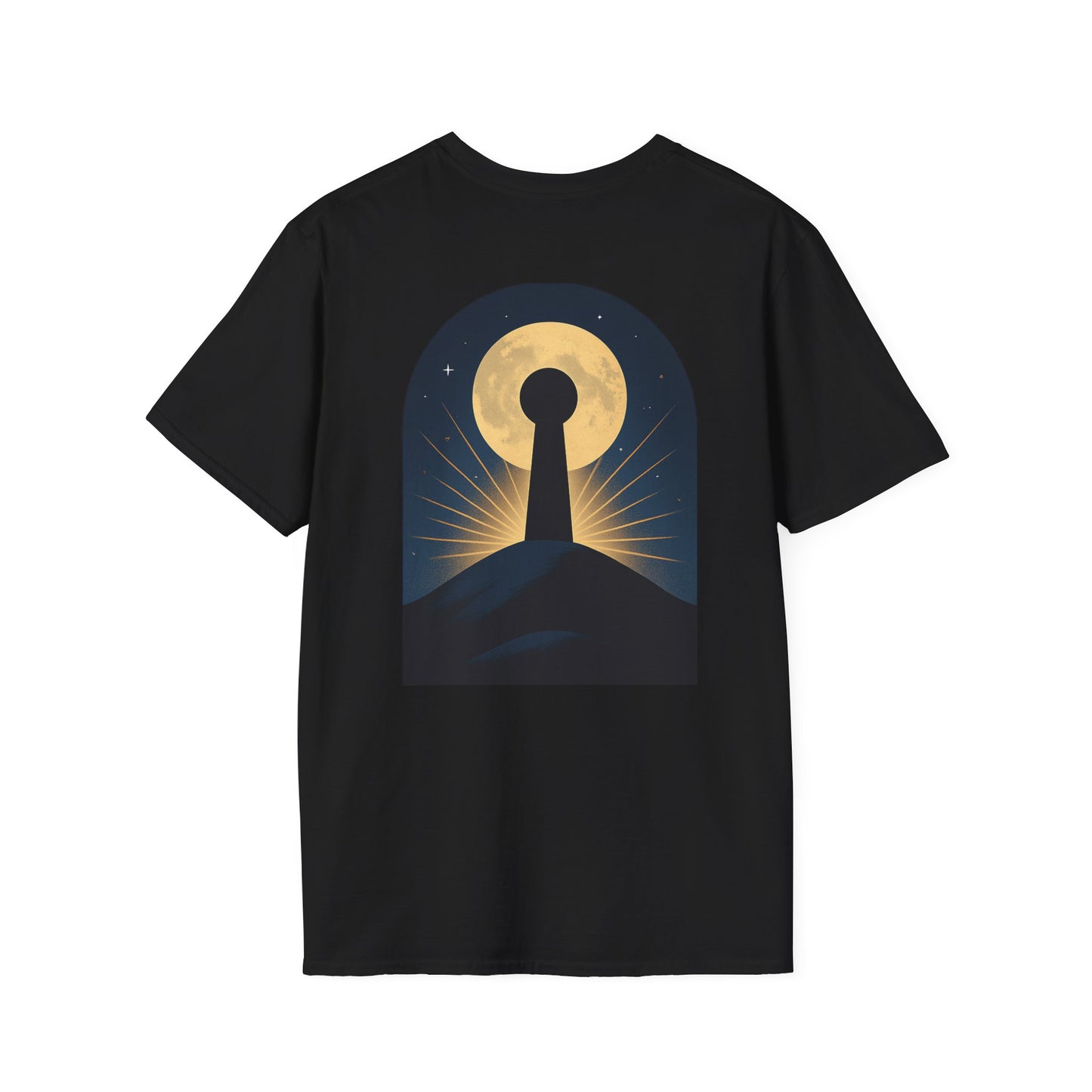 Unisex Softstyle T-Shirt with Magical Keyhole Design, Cozy Graphic Tee, Enchanted Nightwear, Gift for Dreamers, Perfect for Celebrations