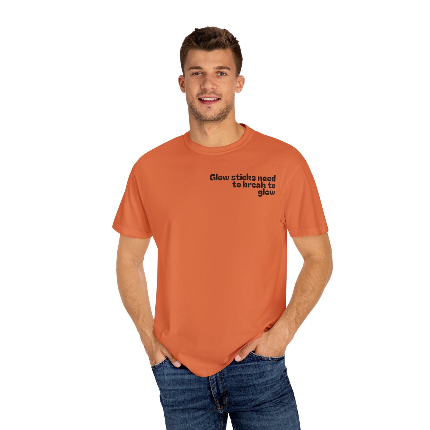 Glow Stick Humor T-shirt, Unisex Cotton Tee for Parties, Fun Gift, Festival Apparel, Glow Party T-shirt, Youth and Adults