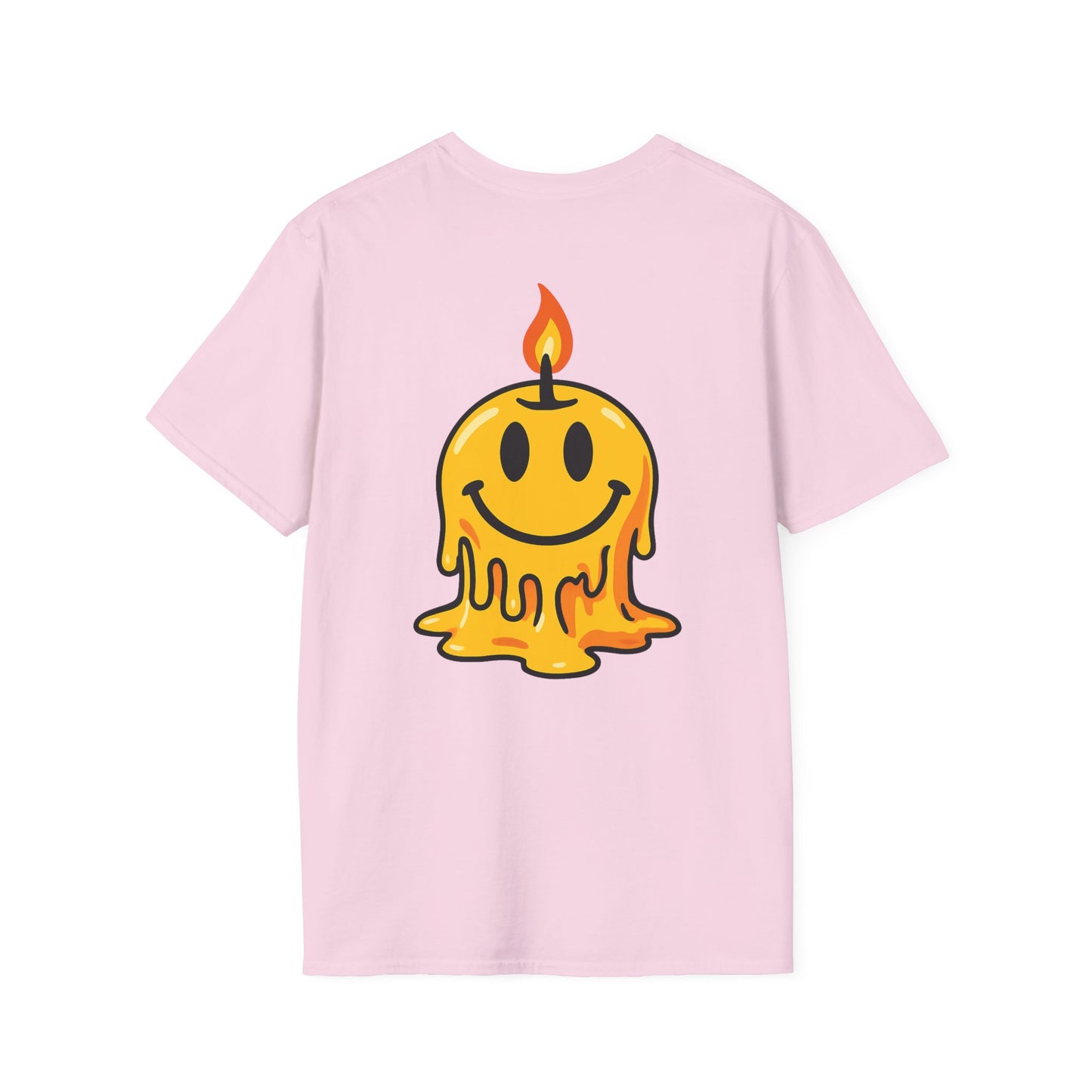 Smiley Candle T-Shirt, Soft Cotton Tee, Casual Wear, Gift for Friends, Happy Vibes, Everyday Comfort