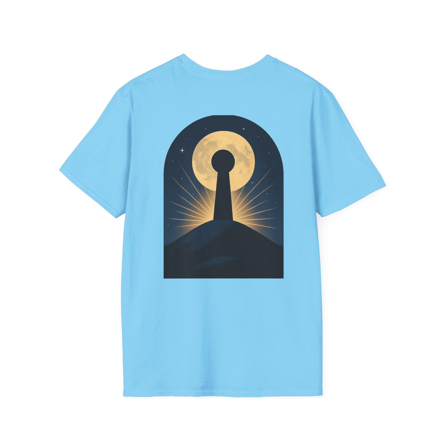 Unisex Softstyle T-Shirt with Magical Keyhole Design, Cozy Graphic Tee, Enchanted Nightwear, Gift for Dreamers, Perfect for Celebrations