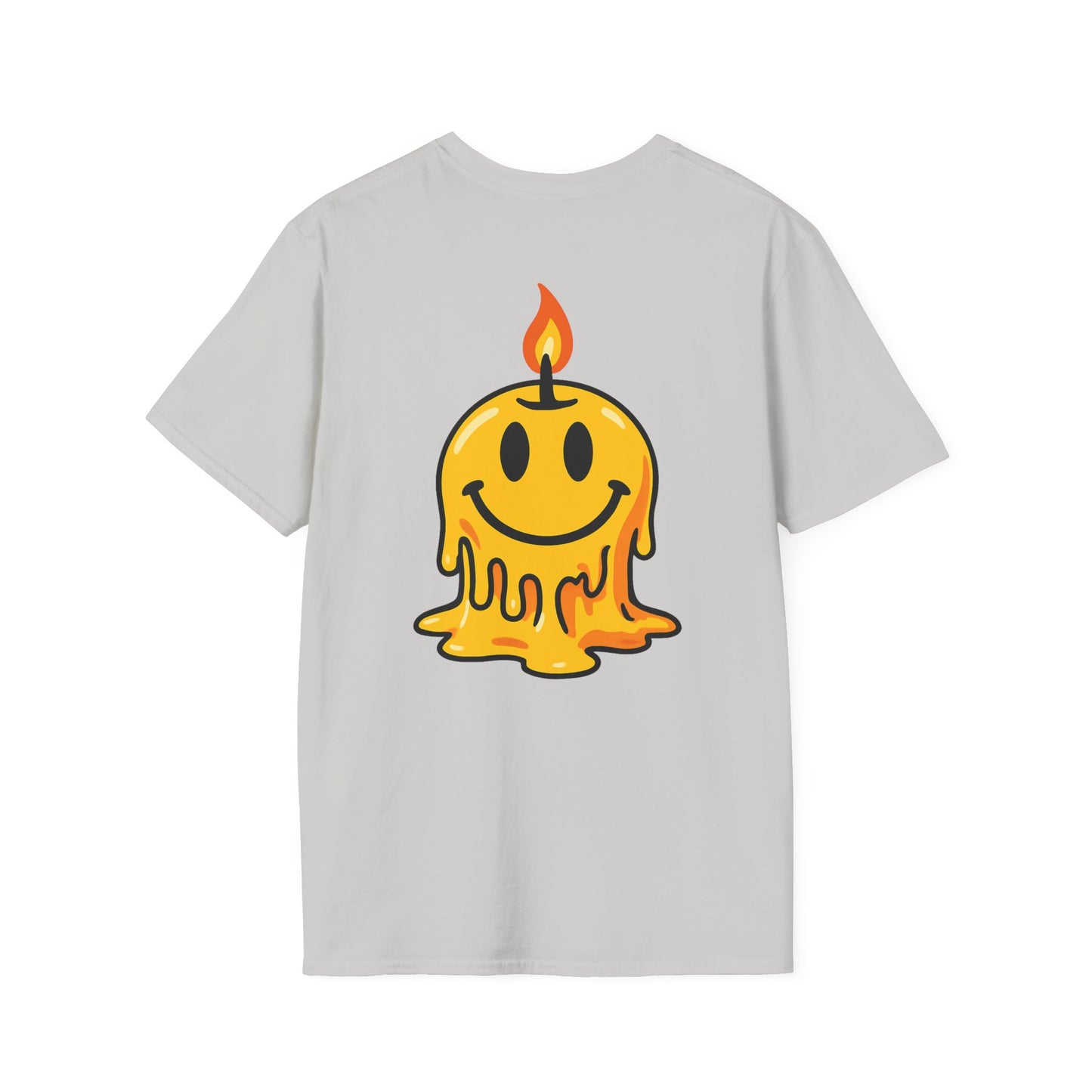 Smiley Candle T-Shirt, Soft Cotton Tee, Casual Wear, Gift for Friends, Happy Vibes, Everyday Comfort