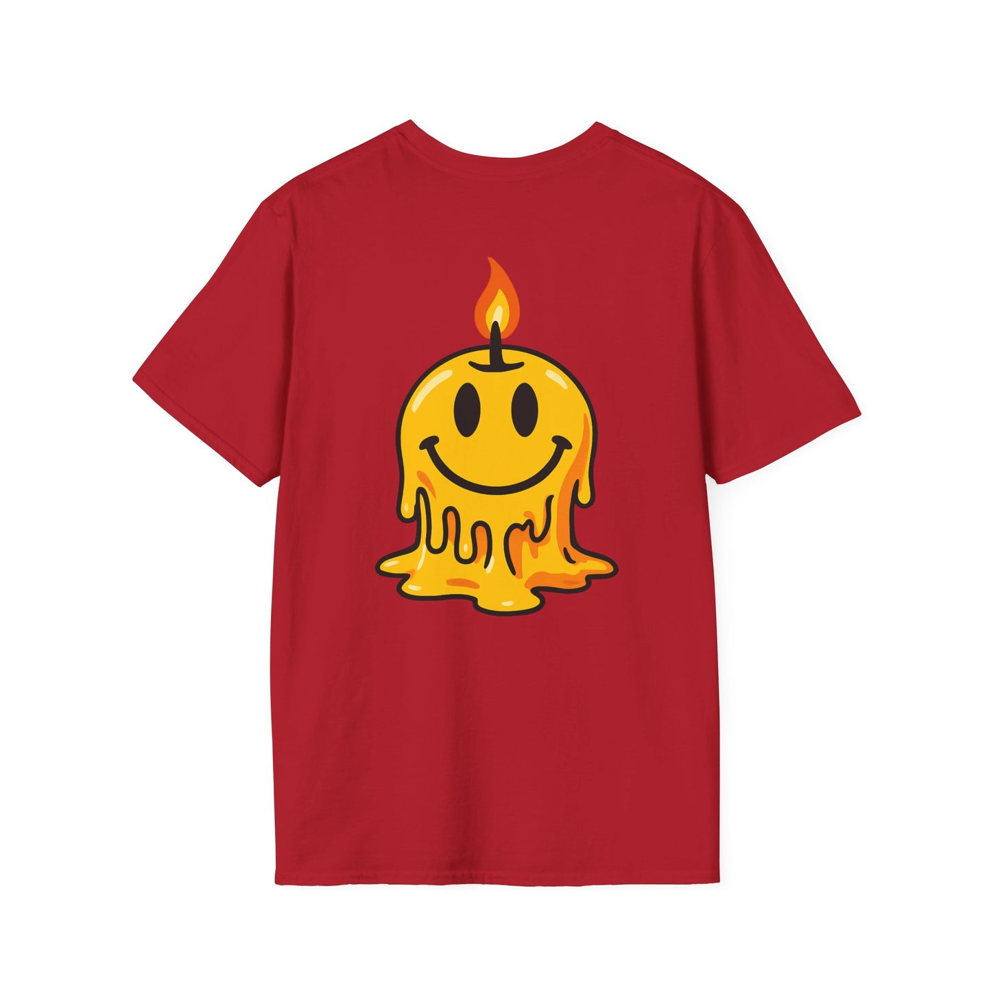 Smiley Candle T-Shirt, Soft Cotton Tee, Casual Wear, Gift for Friends, Happy Vibes, Everyday Comfort