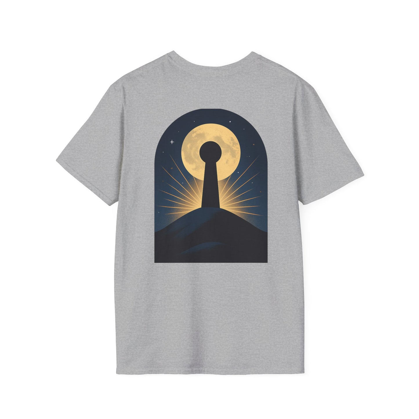 Unisex Softstyle T-Shirt with Magical Keyhole Design, Cozy Graphic Tee, Enchanted Nightwear, Gift for Dreamers, Perfect for Celebrations