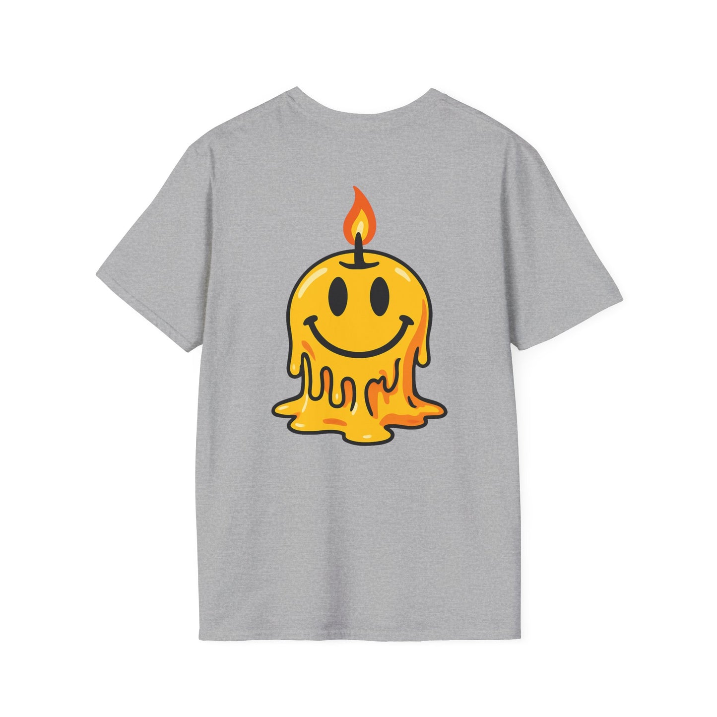 Smiley Candle T-Shirt, Soft Cotton Tee, Casual Wear, Gift for Friends, Happy Vibes, Everyday Comfort