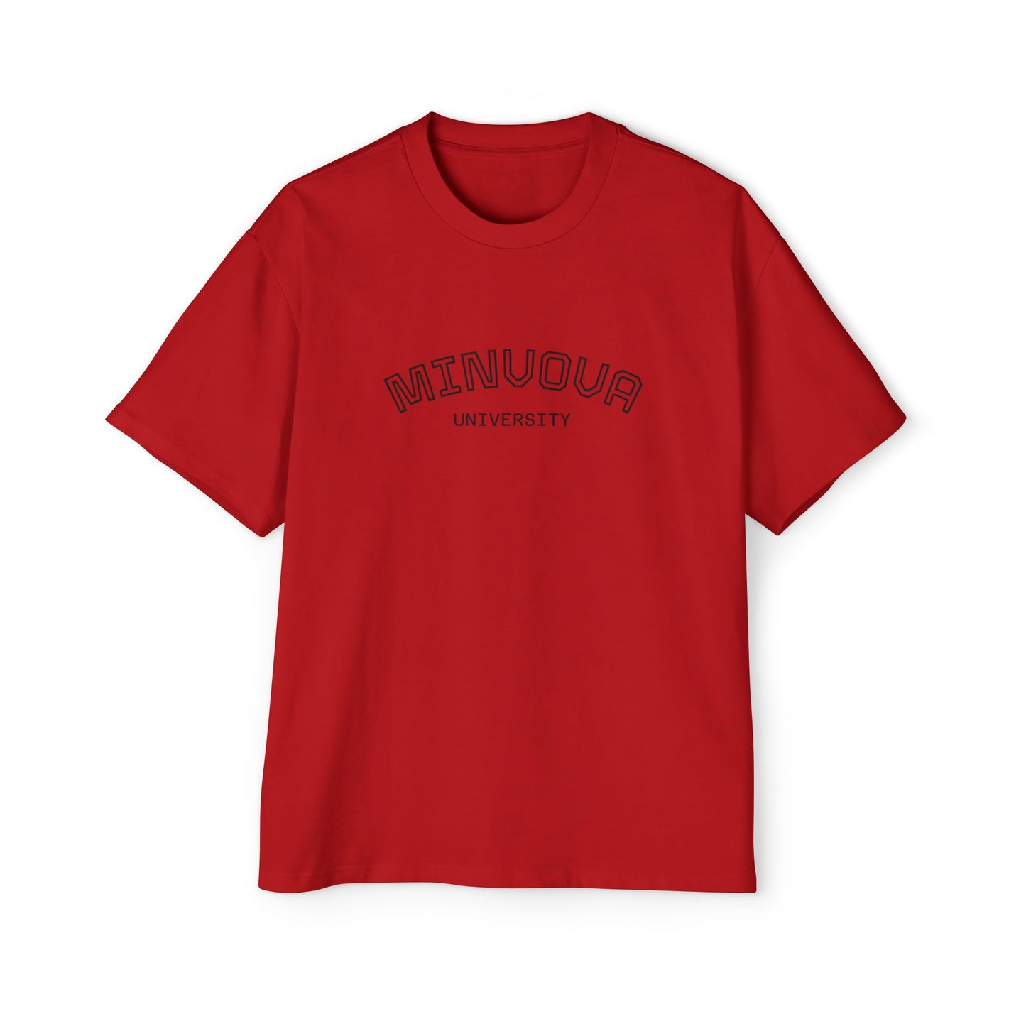 Minuoqa University Arch Logo Tee — Oversized Men's College Shirt