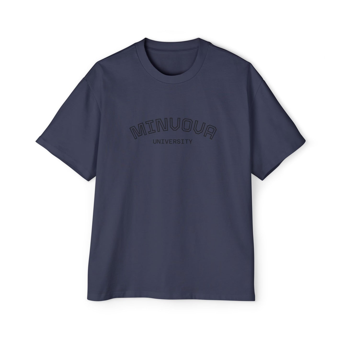 Minuoqa University Arch Logo Tee — Oversized Men's College Shirt