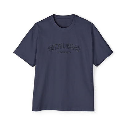 Minuoqa University Arch Logo Tee — Oversized Men's College Shirt