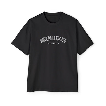 Minuoqa University Arch Logo Tee — Oversized Men's College Shirt