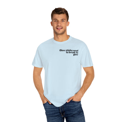 Glow Stick Humor T-shirt, Unisex Cotton Tee for Parties, Fun Gift, Festival Apparel, Glow Party T-shirt, Youth and Adults