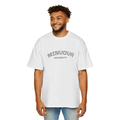 Minuoqa University Arch Logo Tee — Oversized Men's College Shirt