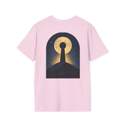 Unisex Softstyle T-Shirt with Magical Keyhole Design, Cozy Graphic Tee, Enchanted Nightwear, Gift for Dreamers, Perfect for Celebrations