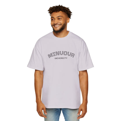 Minuoqa University Arch Logo Tee — Oversized Men's College Shirt