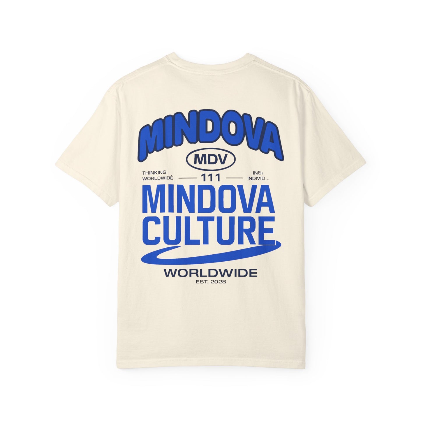 MINDOVA Worldwide Culture Tee – Royal Blue Back Print