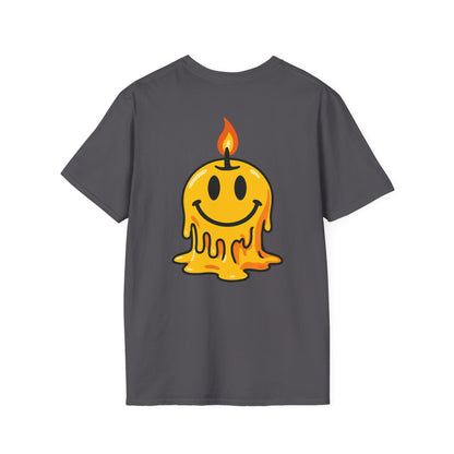 Smiley Candle T-Shirt, Soft Cotton Tee, Casual Wear, Gift for Friends, Happy Vibes, Everyday Comfort