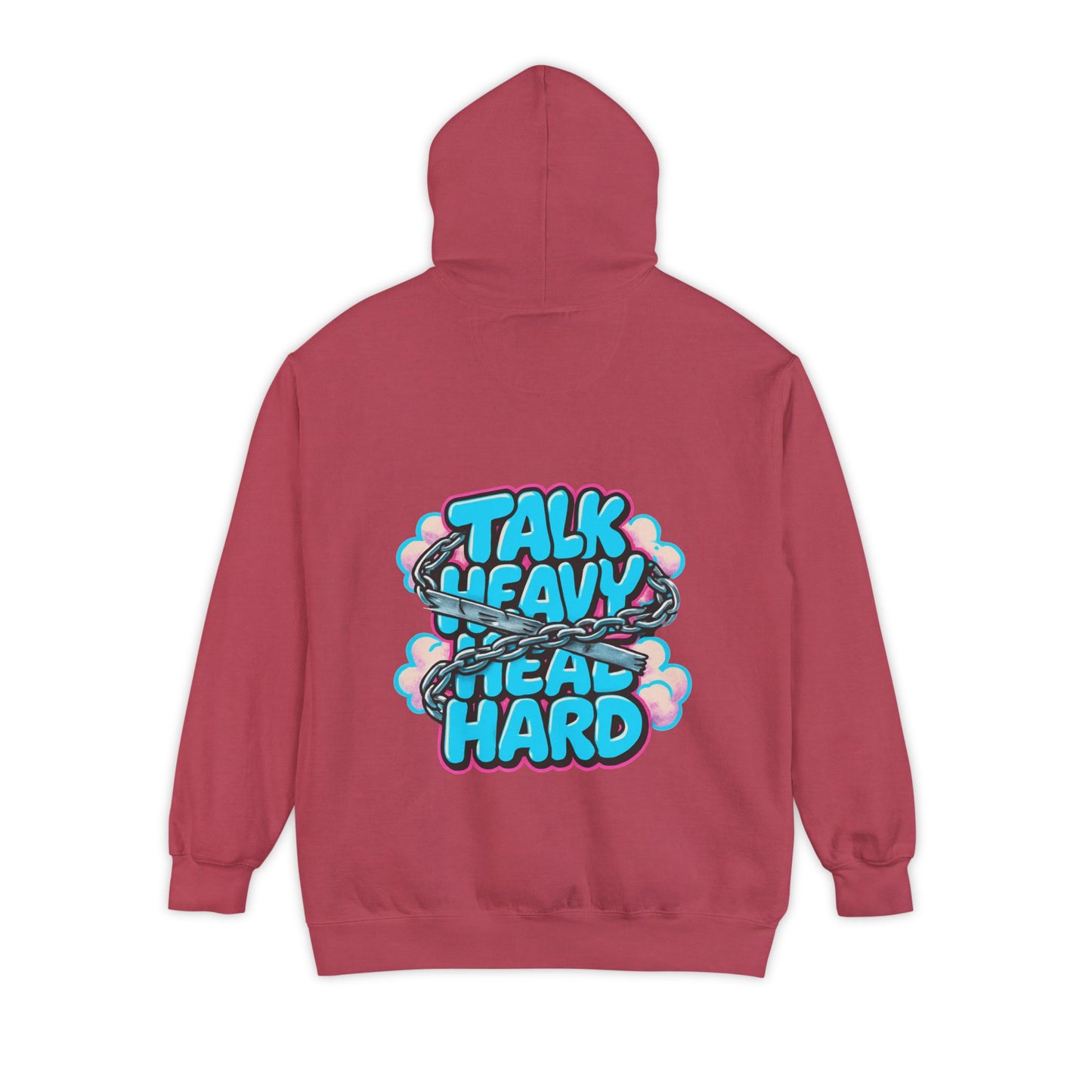 Talk Heavy, Heal Hard Hoodie — Graphic Mindoura Pullover