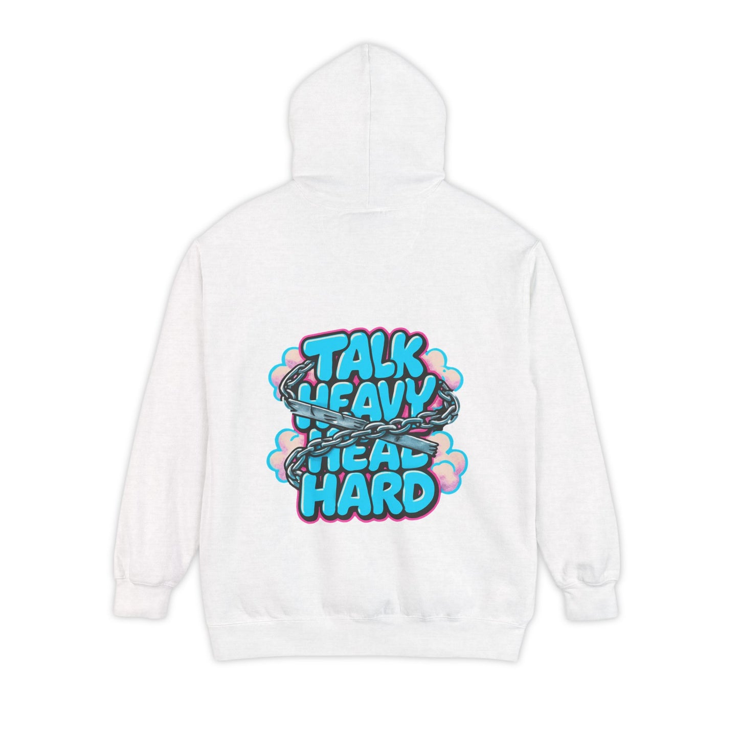 Talk Heavy, Heal Hard Hoodie — Graphic Mindoura Pullover