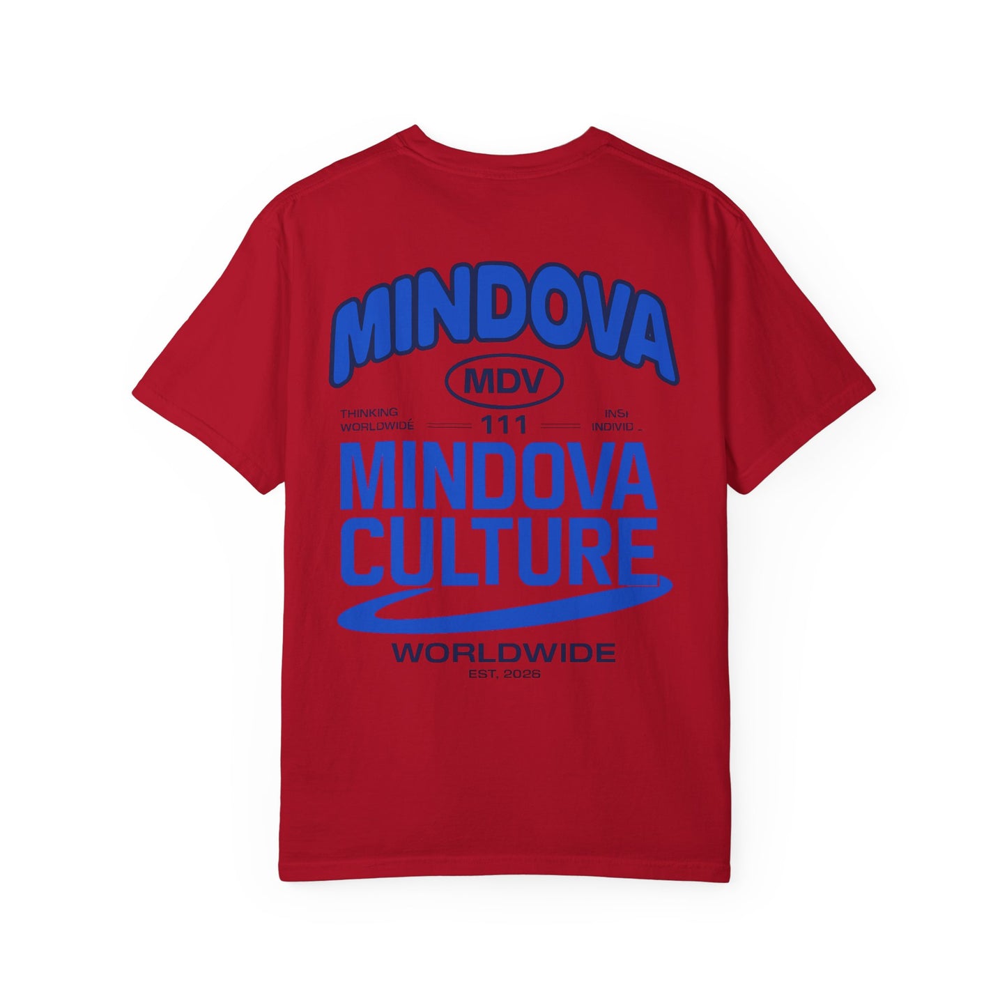 MINDOVA Worldwide Culture Tee – Royal Blue Back Print