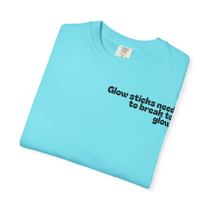 Glow Stick Humor T-shirt, Unisex Cotton Tee for Parties, Fun Gift, Festival Apparel, Glow Party T-shirt, Youth and Adults