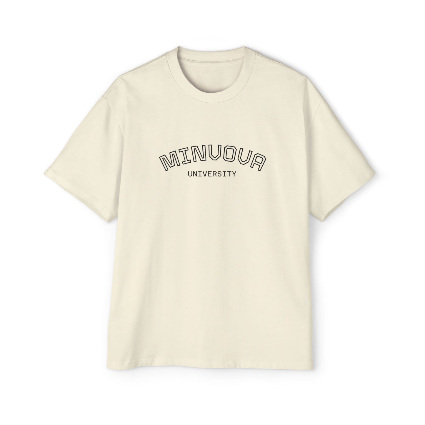 Minuoqa University Arch Logo Tee — Oversized Men's College Shirt
