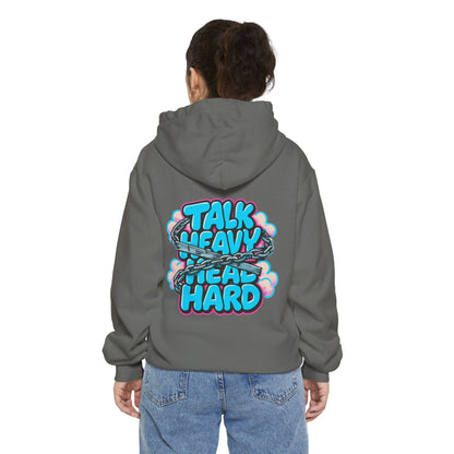Talk Heavy, Heal Hard Hoodie — Graphic Mindoura Pullover