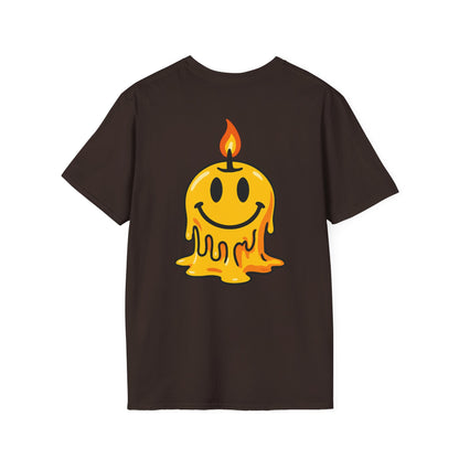 Smiley Candle T-Shirt, Soft Cotton Tee, Casual Wear, Gift for Friends, Happy Vibes, Everyday Comfort