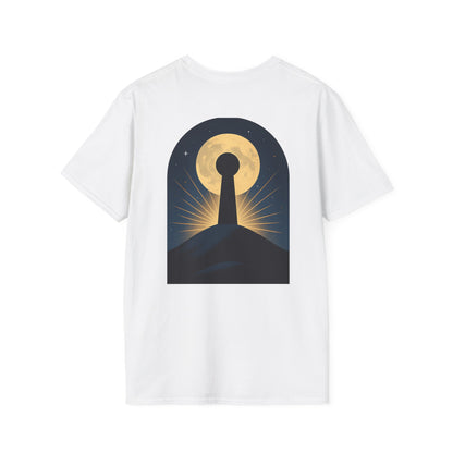 Unisex Softstyle T-Shirt with Magical Keyhole Design, Cozy Graphic Tee, Enchanted Nightwear, Gift for Dreamers, Perfect for Celebrations