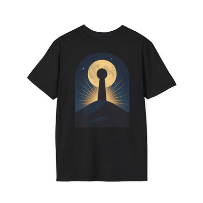 Unisex Softstyle T-Shirt with Magical Keyhole Design, Cozy Graphic Tee, Enchanted Nightwear, Gift for Dreamers, Perfect for Celebrations