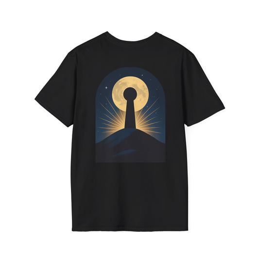Unisex Softstyle T-Shirt with Magical Keyhole Design, Cozy Graphic Tee, Enchanted Nightwear, Gift for Dreamers, Perfect for Celebrations