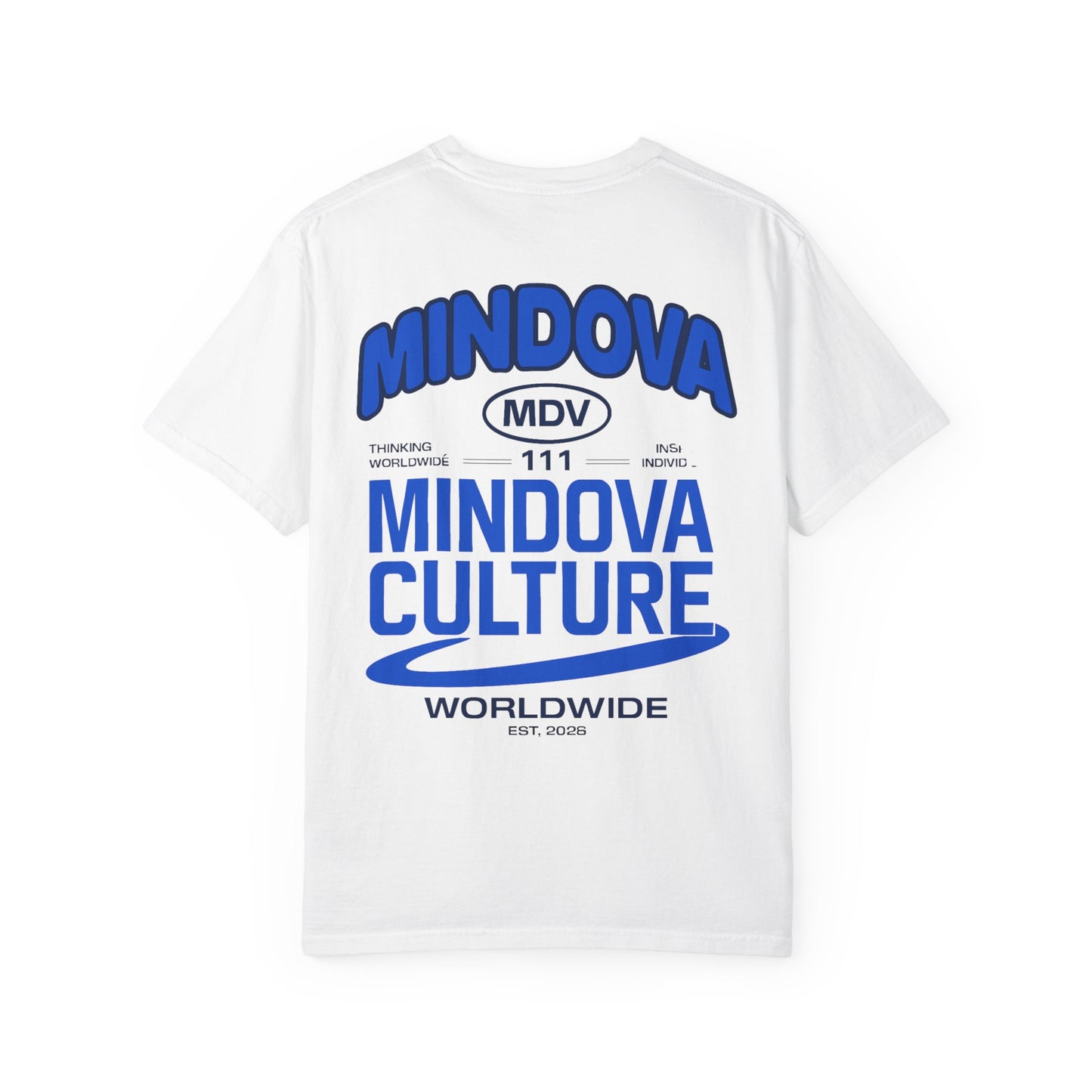 MINDOVA Worldwide Culture Tee – Royal Blue Back Print
