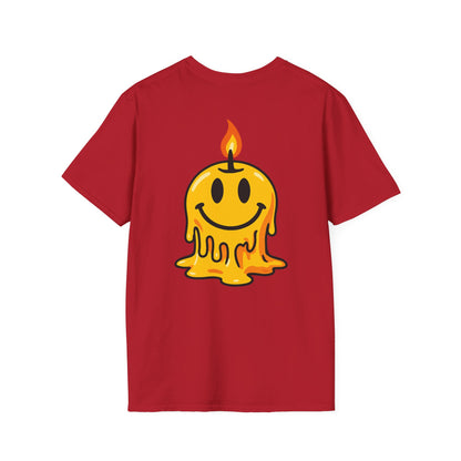 Smiley Candle T-Shirt, Soft Cotton Tee, Casual Wear, Gift for Friends, Happy Vibes, Everyday Comfort