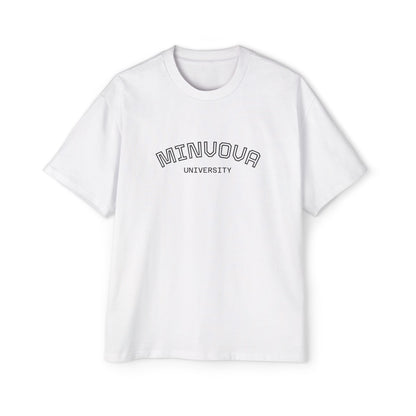 Minuoqa University Arch Logo Tee — Oversized Men's College Shirt