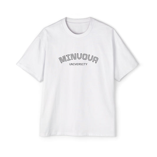 Minuoqa University Arch Logo Tee — Oversized Men's College Shirt
