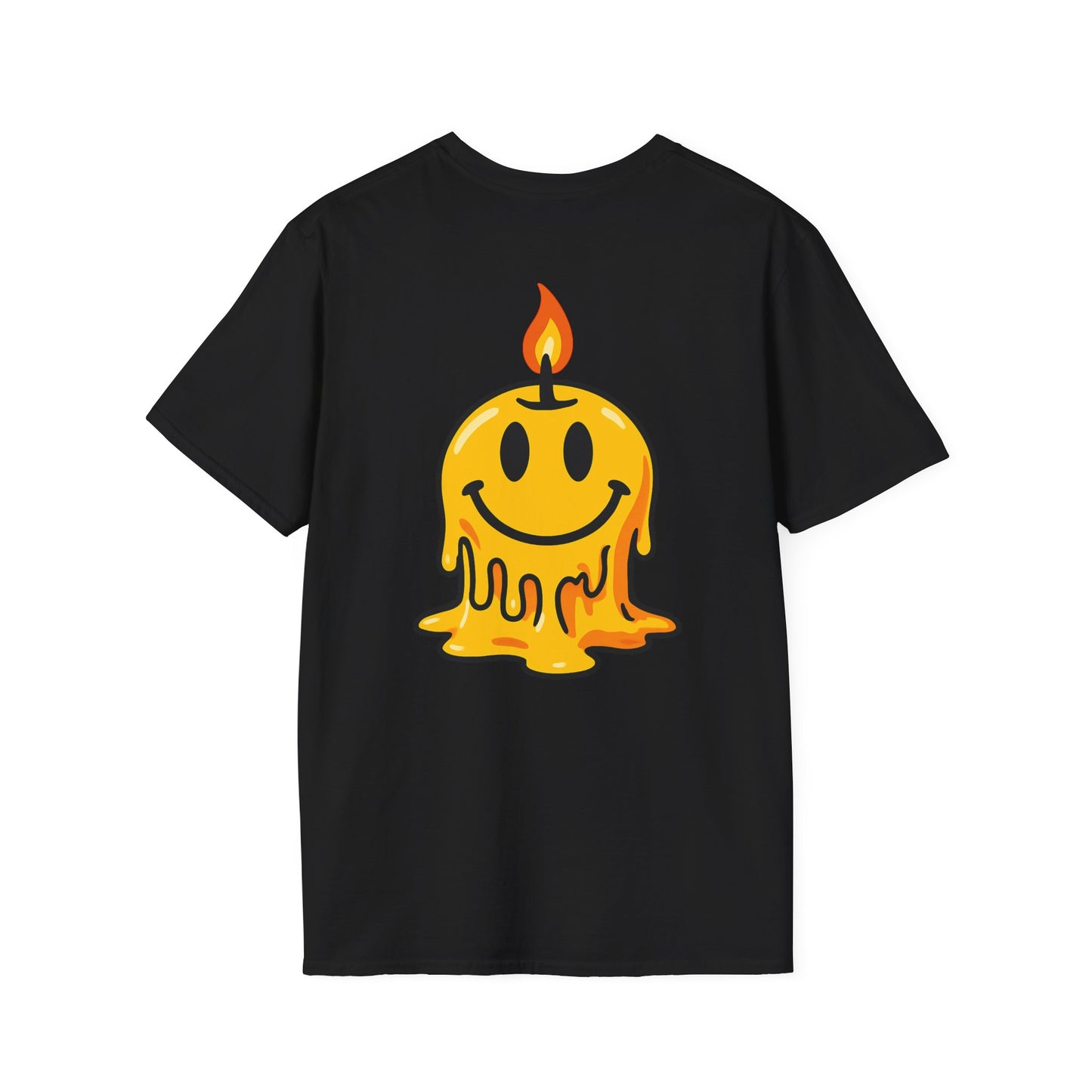 Smiley Candle T-Shirt, Soft Cotton Tee, Casual Wear, Gift for Friends, Happy Vibes, Everyday Comfort