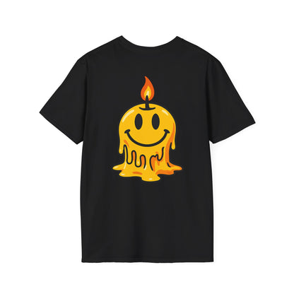 Smiley Candle T-Shirt, Soft Cotton Tee, Casual Wear, Gift for Friends, Happy Vibes, Everyday Comfort