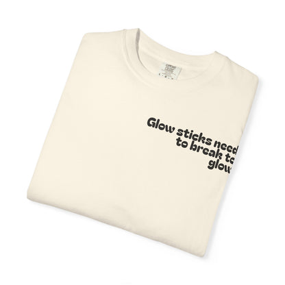 Glow Stick Humor T-shirt, Unisex Cotton Tee for Parties, Fun Gift, Festival Apparel, Glow Party T-shirt, Youth and Adults