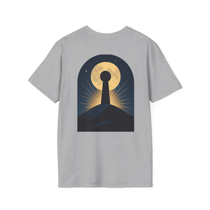 Unisex Softstyle T-Shirt with Magical Keyhole Design, Cozy Graphic Tee, Enchanted Nightwear, Gift for Dreamers, Perfect for Celebrations