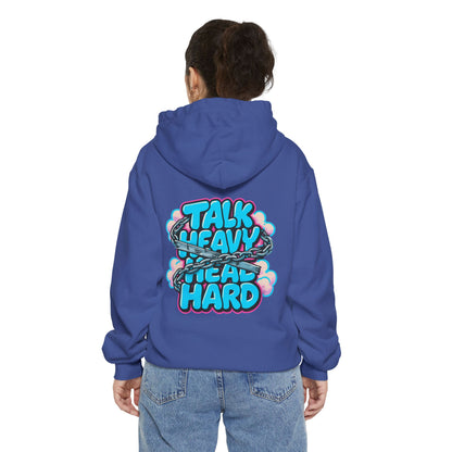 Talk Heavy, Heal Hard Hoodie — Graphic Mindoura Pullover